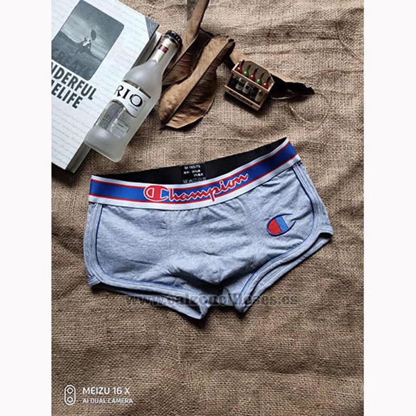 Boxer Champion Hombre Gris Azul Rojo 
